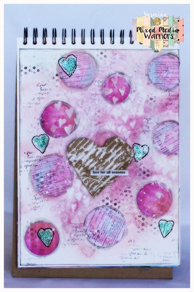 Art journal page for the 13th challenge at Mixed Media Warriors