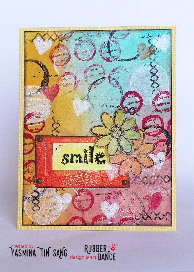 Mixed Media card for Rubber Dance blog hop - March 2017